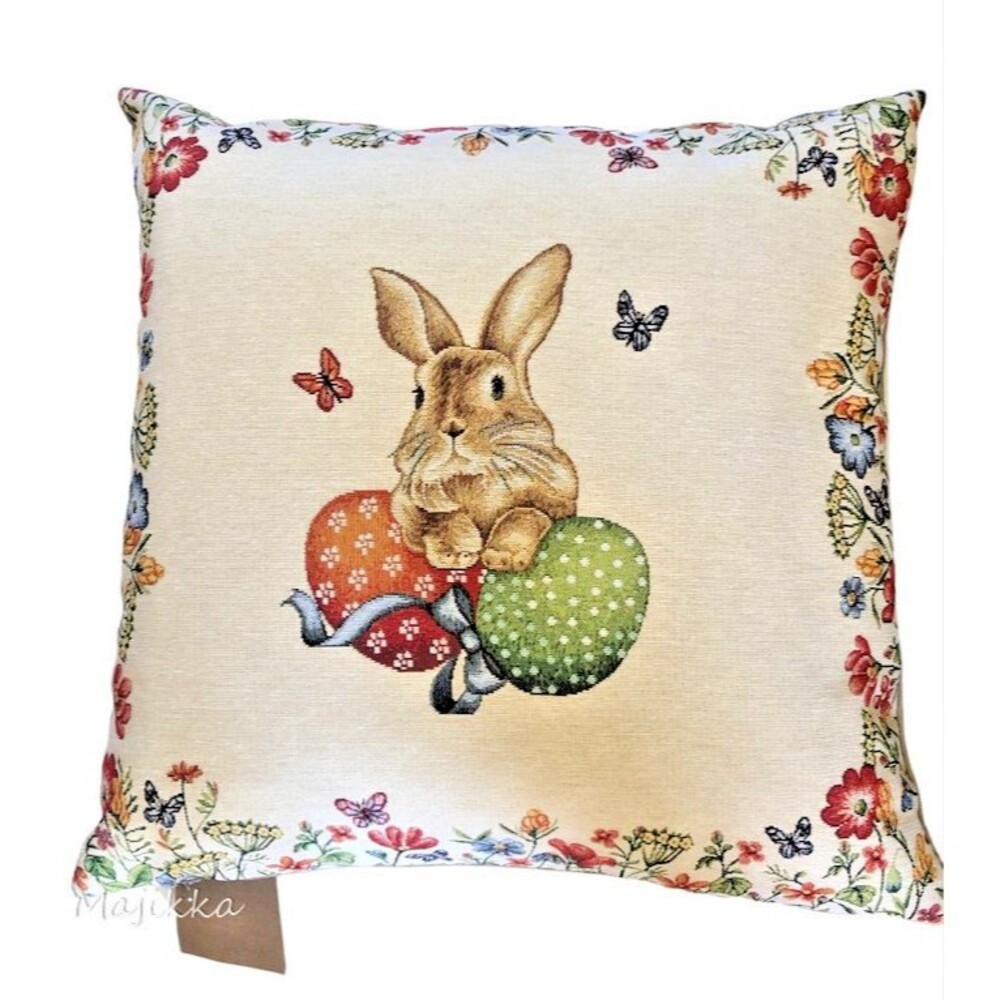 Caldeira Throw Pillow Luxury Cushion Bunny Tapestry Easter Down Fill Nursery